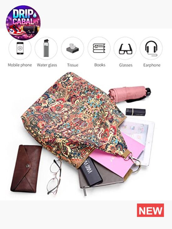 Bohemian Canvas Daypack Backpack Purse with Adjustable Straps main image 4